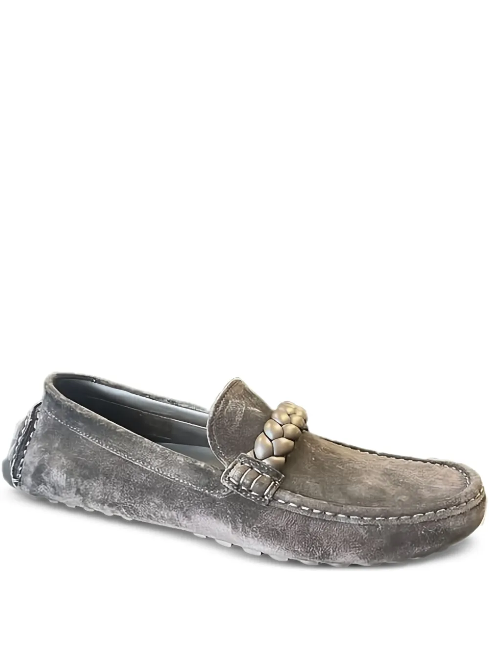 Gianvito Rossi braided suede loafers Brown