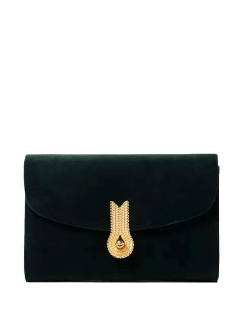amato daniele embellished-clasp velvet clutch bag