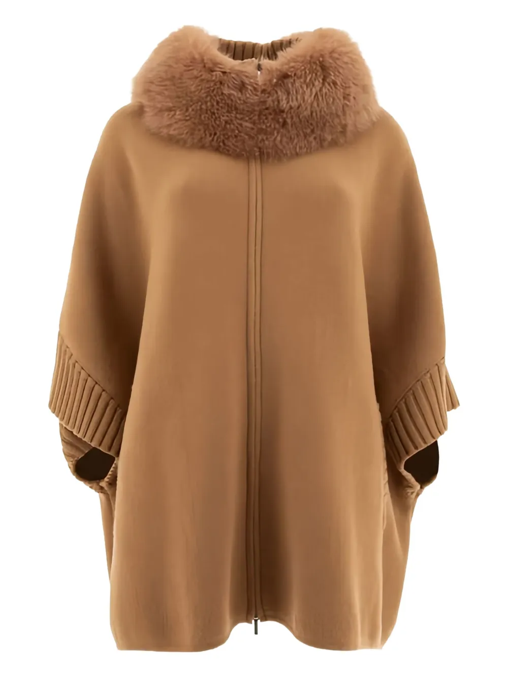 GIOVI fur-collar coat Bruin