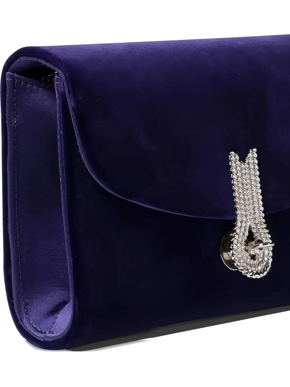 Amato Daniele Embellished-clasp Velvet Clutch Bag In Purple