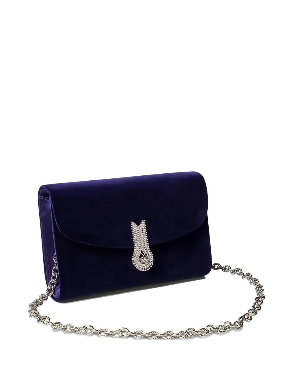 Amato Daniele Embellished-clasp Velvet Clutch Bag In Purple