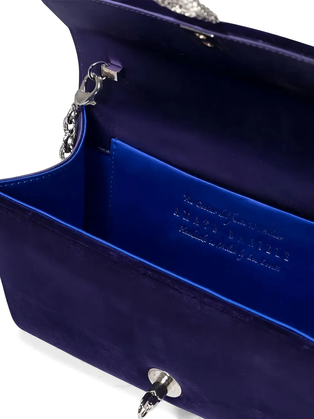 Amato Daniele Embellished-clasp Velvet Clutch Bag In Purple