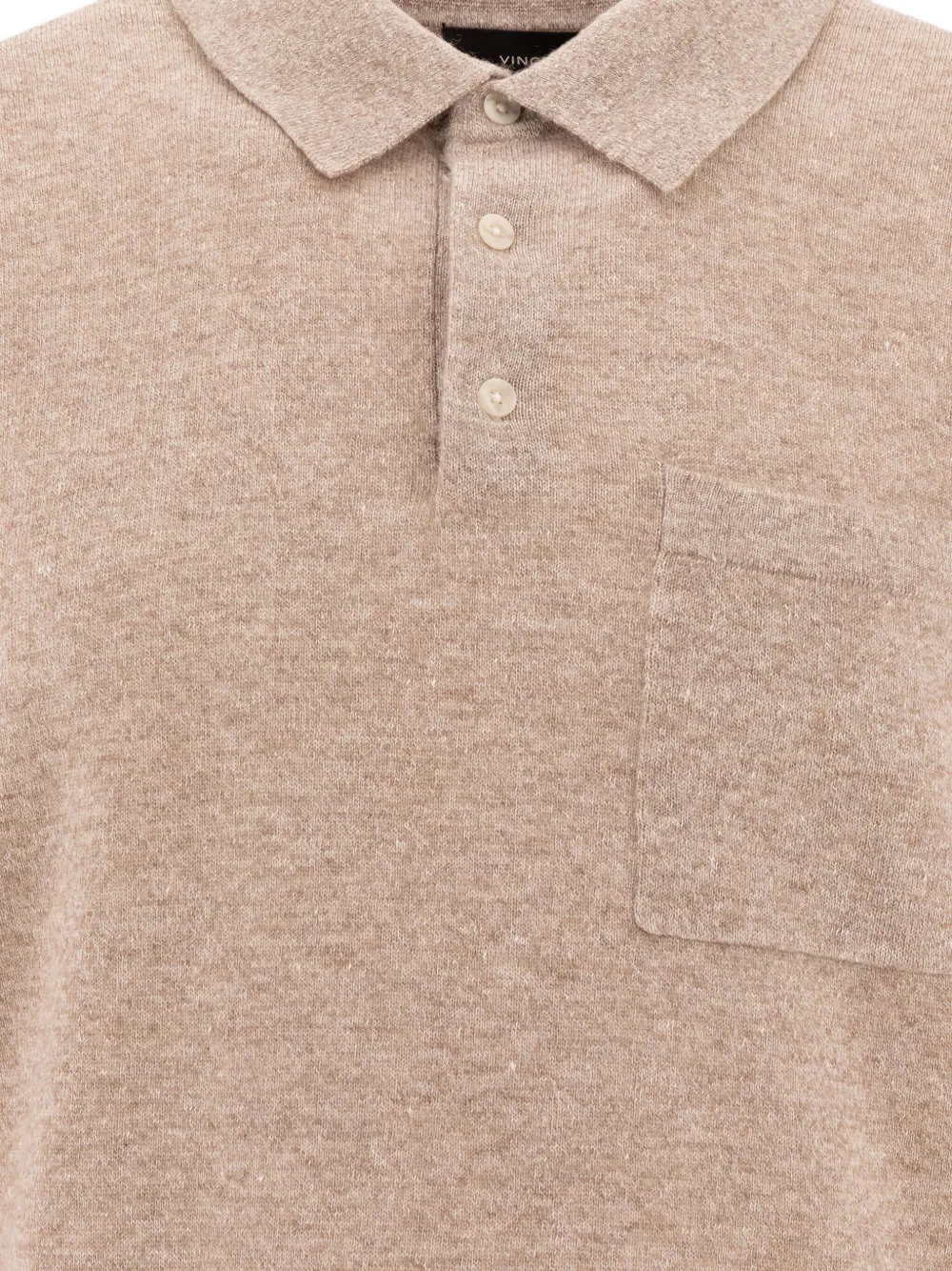 Vince Poloshirt met zak en korte mouwen Beige