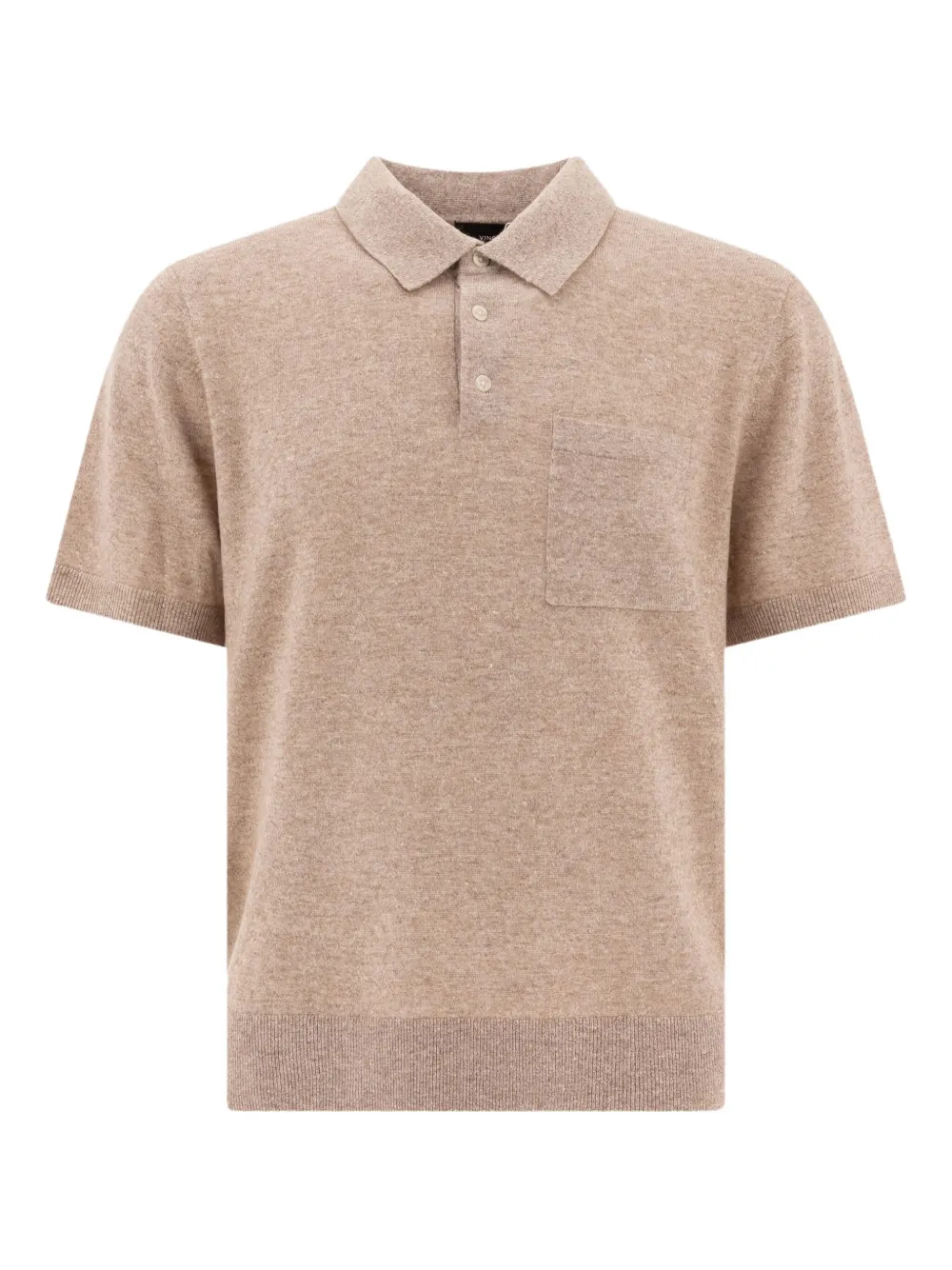 Vince Poloshirt met zak en korte mouwen Beige