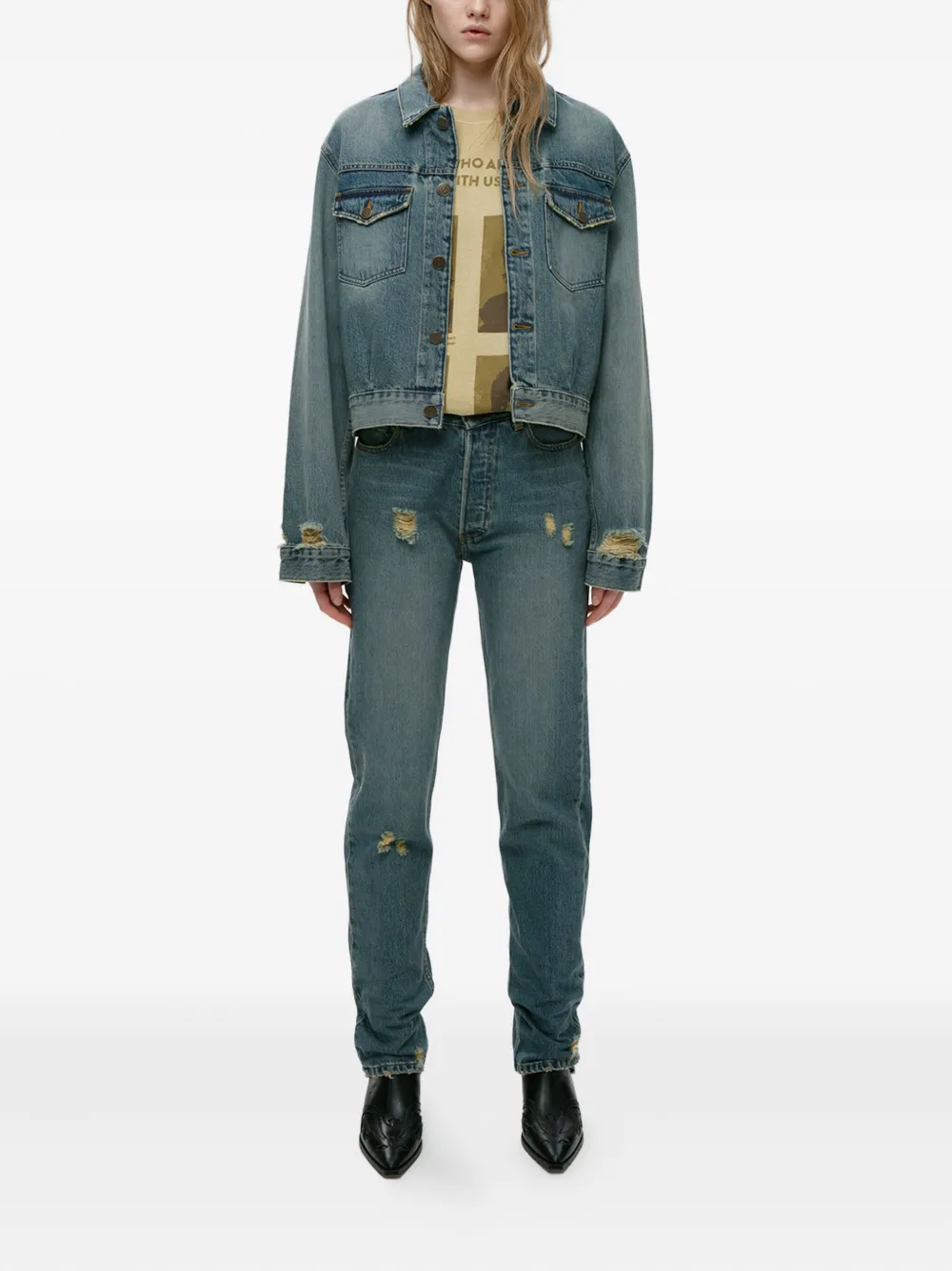 Mainless distressed jeans | Straight-Leg Jeans | Image 2