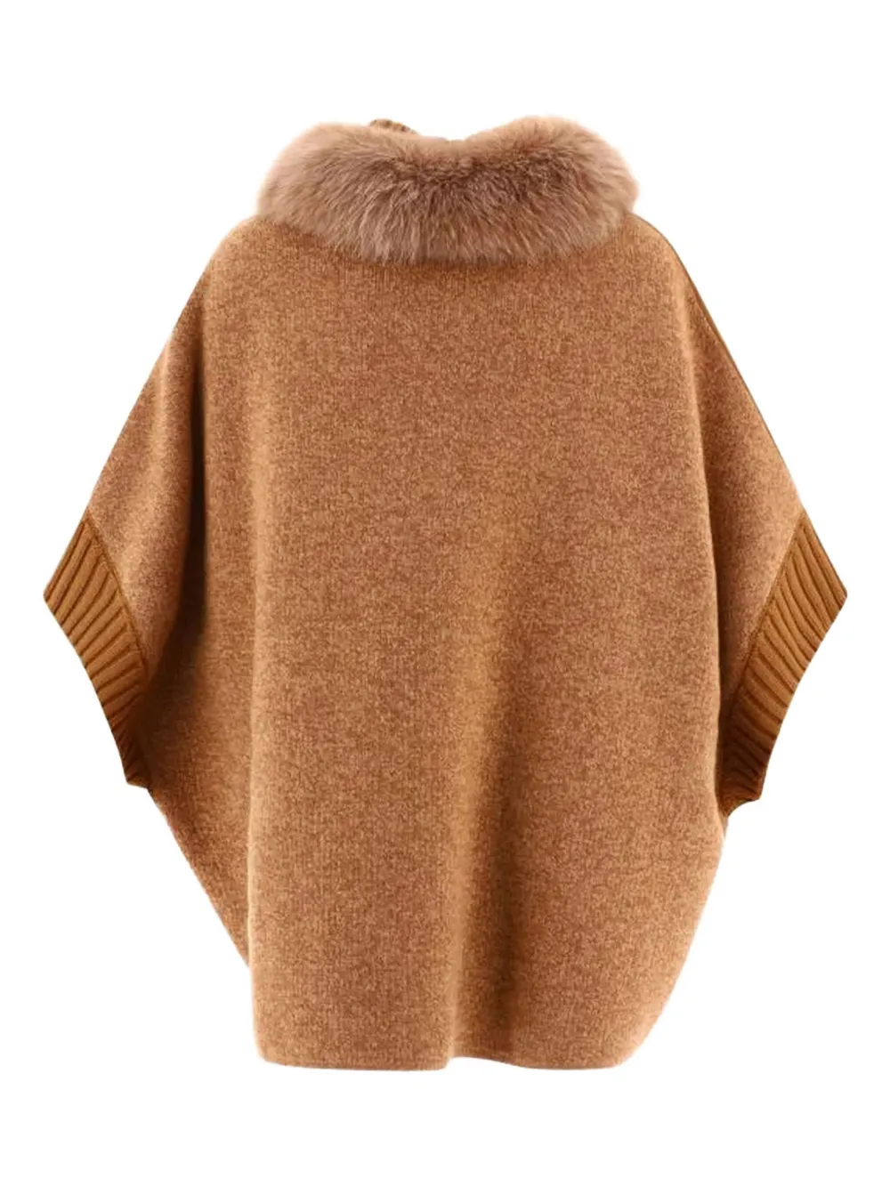 GIOVI fur-trimmed wool cape Bruin