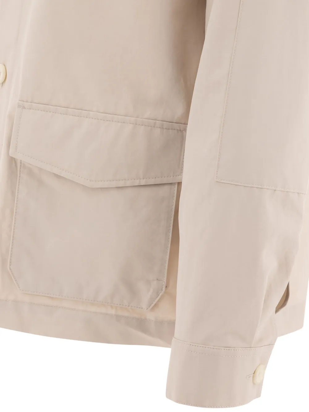 Vince button-front patch-pocket shirt jacket Beige