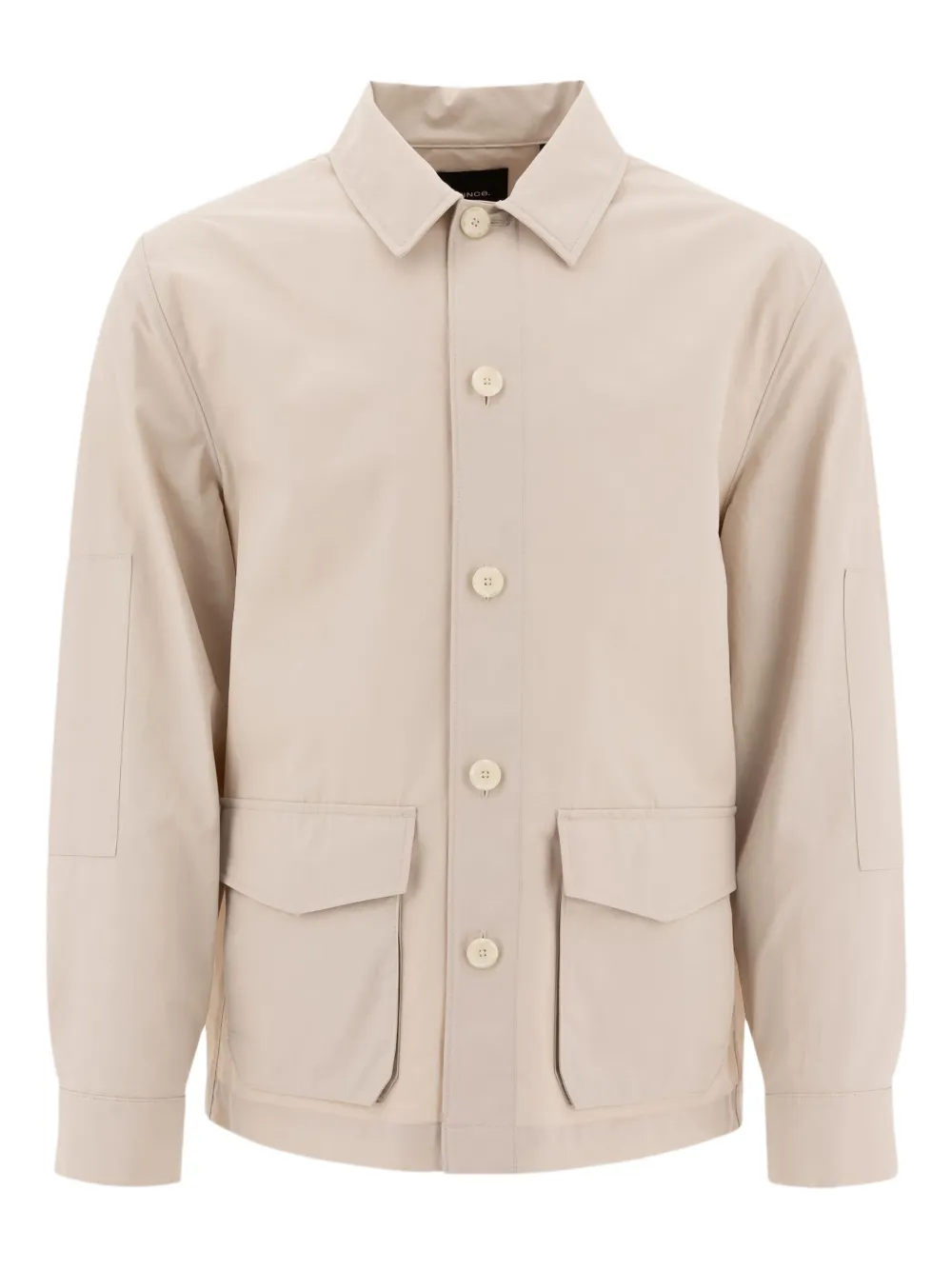 Vince button-front patch-pocket shirt jacket Beige