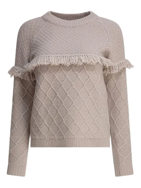 RAKKI cable-knit fringe sweater