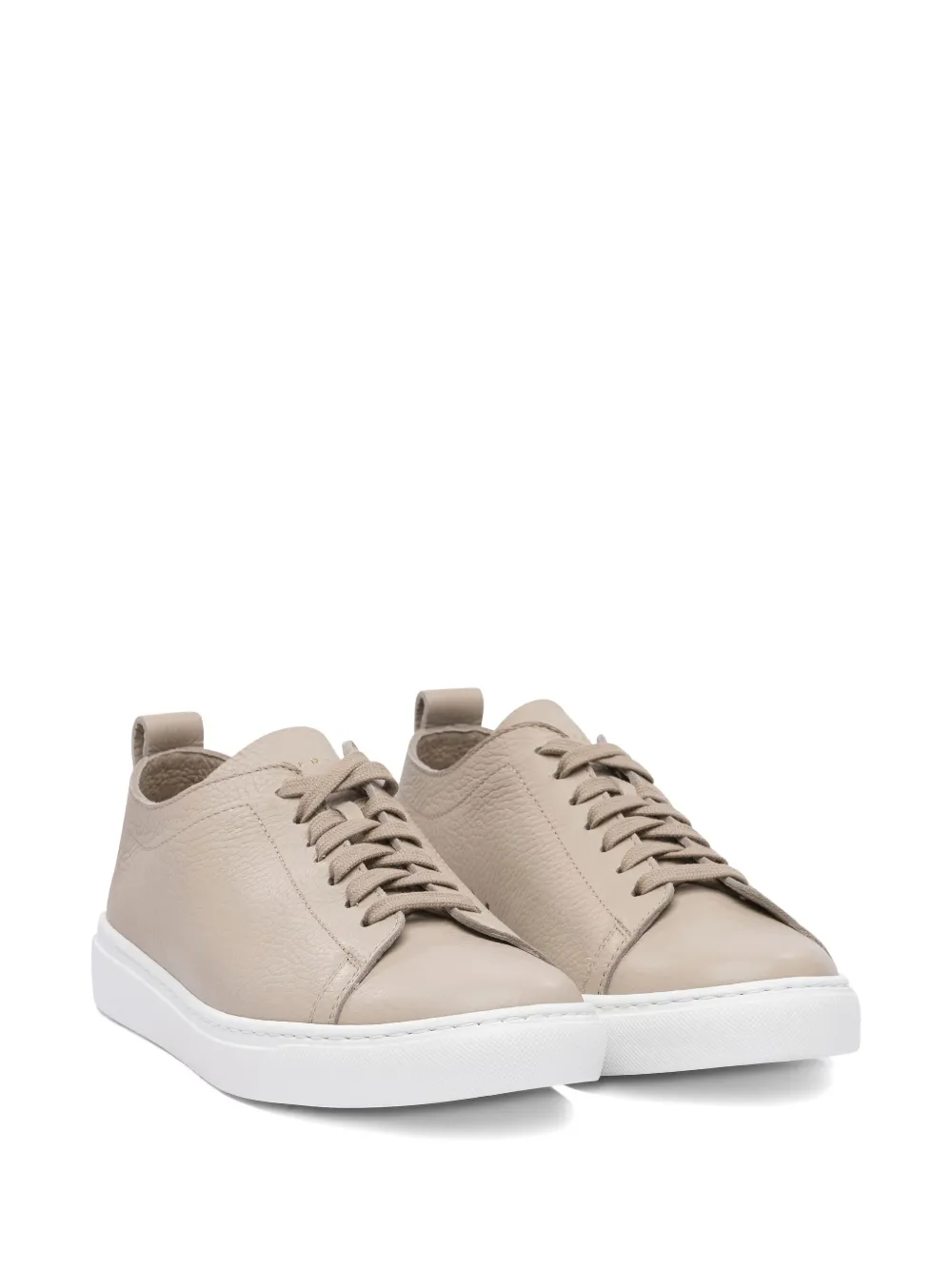 Henderson Baracco leather lace-up sneakers - Beige