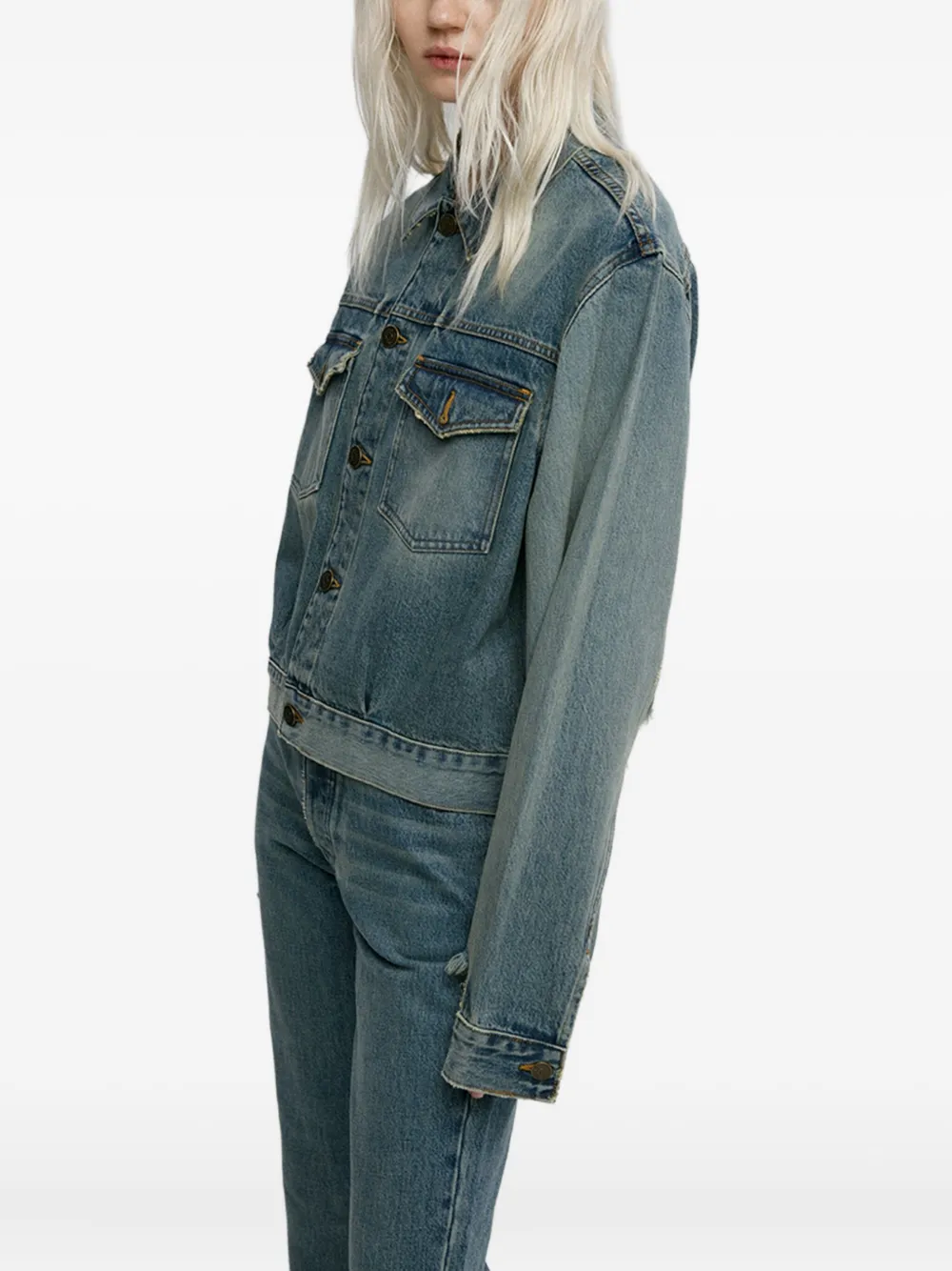 MAINLESS DISTRESSED DENIM JACKET