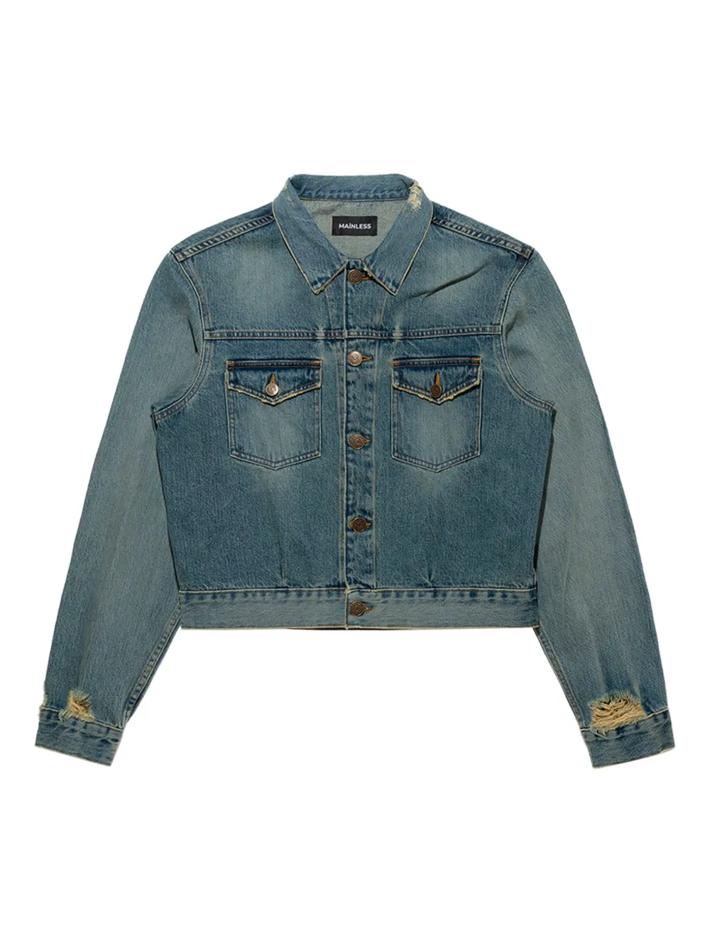 Mainless distressed denim jacket | Blue | Image 1