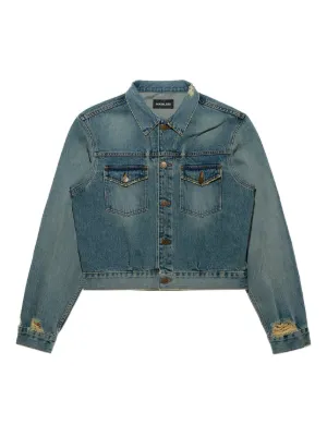 Alexander Wang Falling Back logo-print Denim Jacket | Blue | FARFETCH