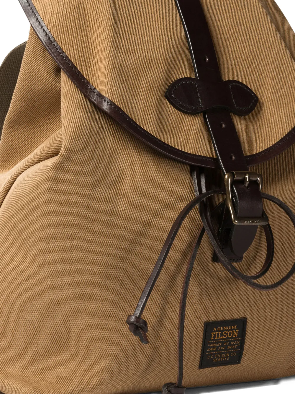 Filson Medium rugzak met leren afwerking Beige