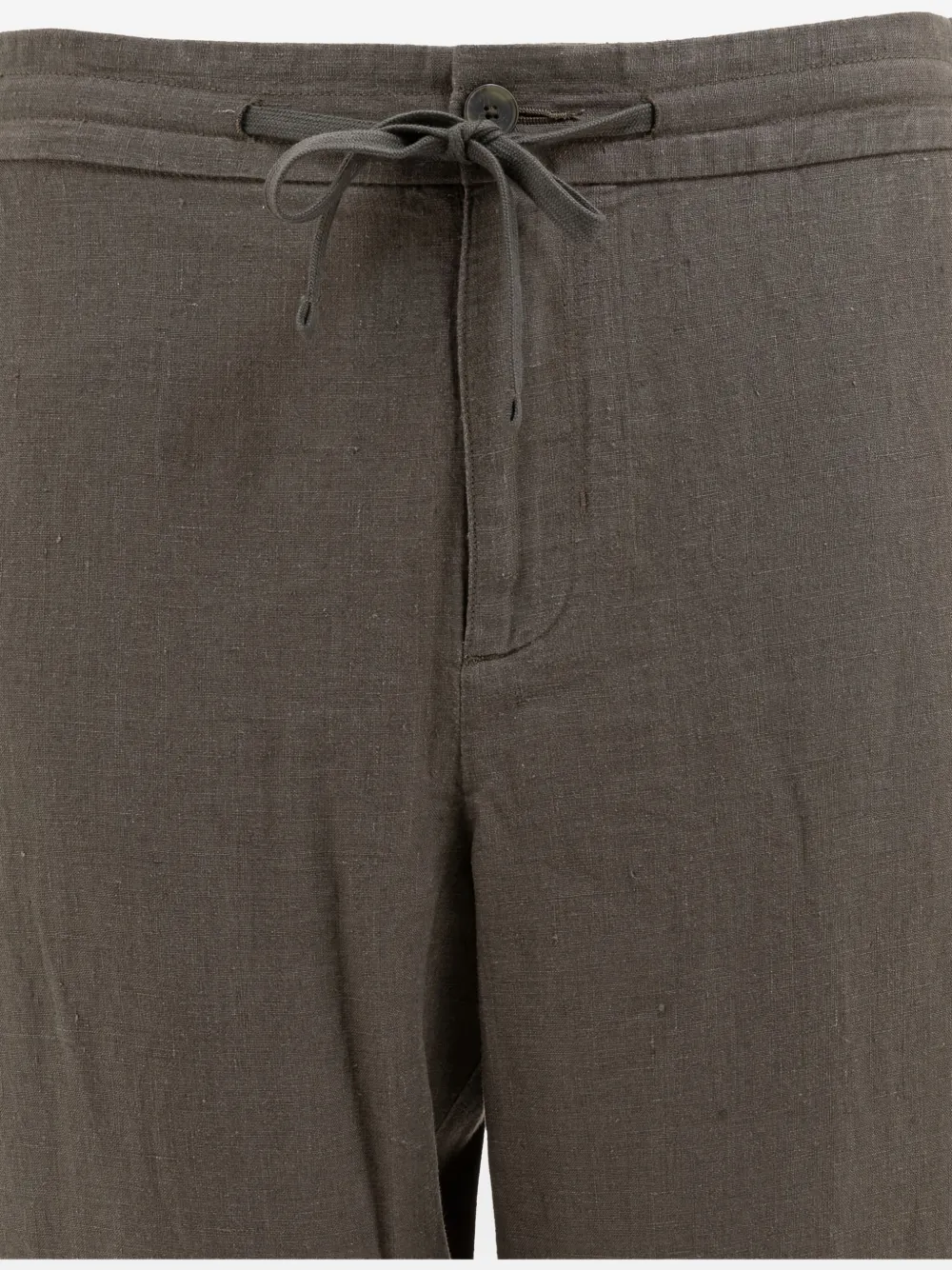 Vince drawstring-waistband hemp trousers - Groen