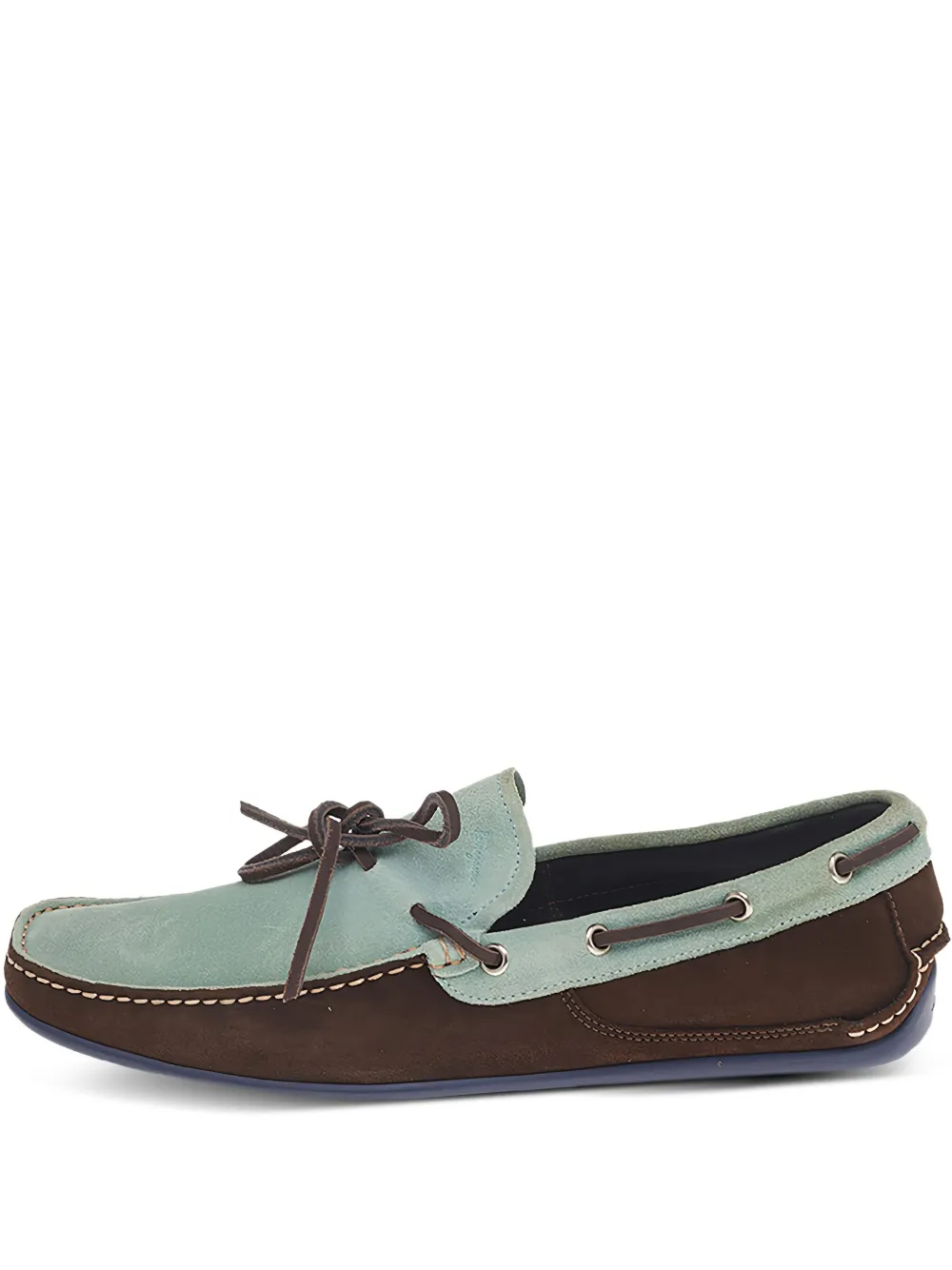 Ferragamo Pre-Owned chaussures bateau en daim bicolore | vert | Image 1