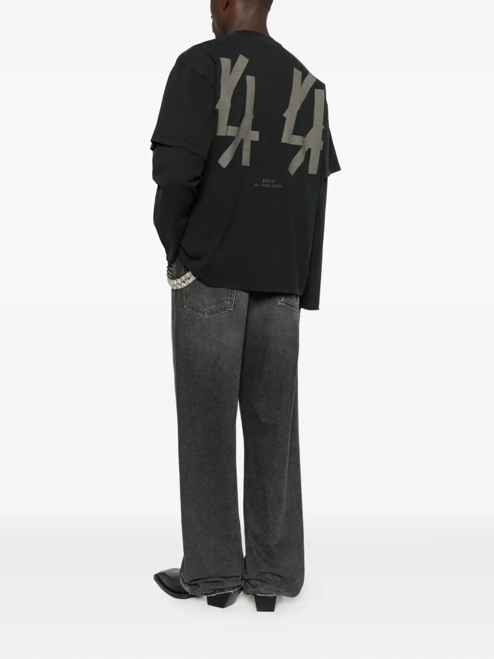 44 LABEL GROUP T-shirt met logodetail - Zwart