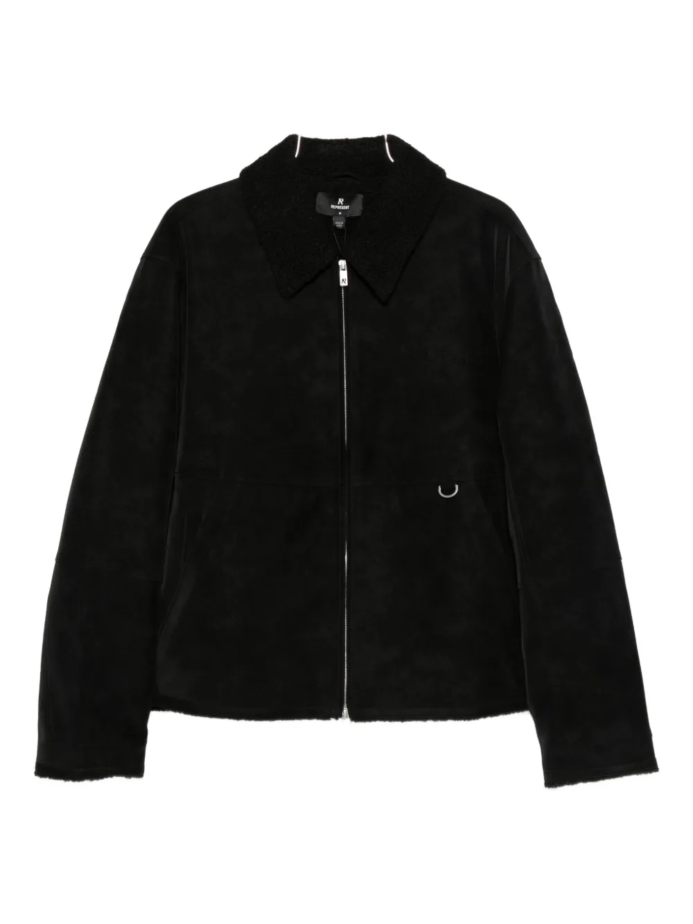 Represent shearling-collar zip-up jacket | svart | Image 1