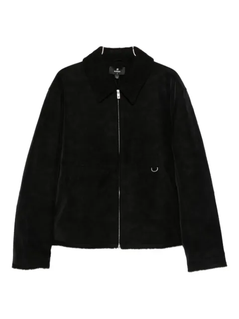 Represent shearling-collar zip-up jacket