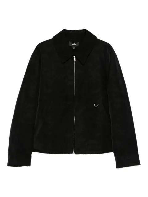 Represent shearling-collar zip-up jacket