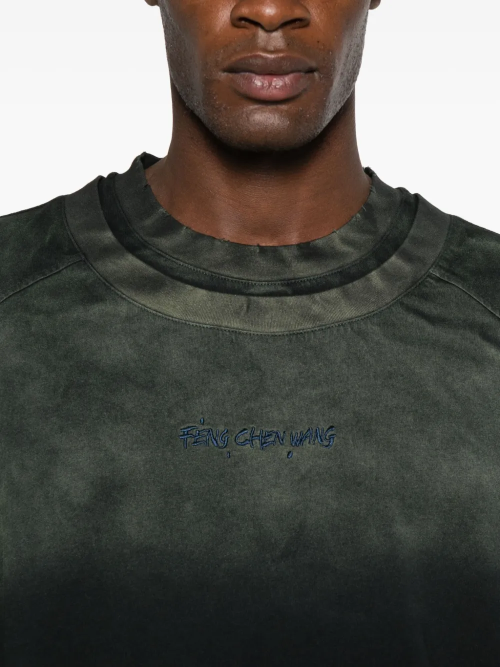 Feng Chen Wang Sweater met dip-dye print en lange mouwen Groen