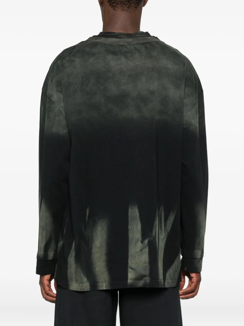 Feng Chen Wang Sweater met dip-dye print en lange mouwen Groen