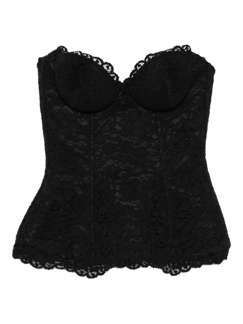 Costarellos lace-trimmed bustier top | Black | Image 1