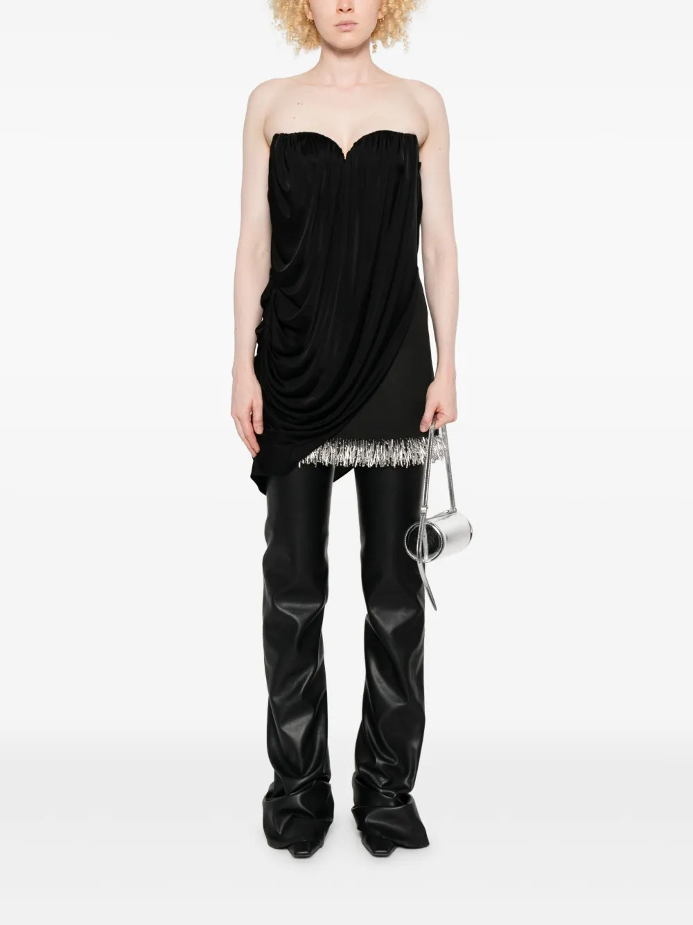 Giuseppe Di Morabito draped strapless top - Zwart