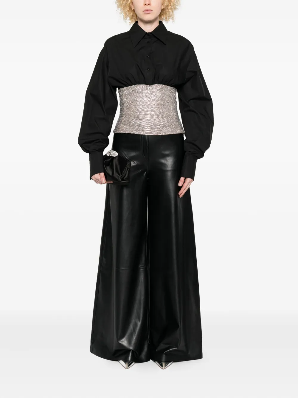 Giuseppe Di Morabito crystal-embellished long-sleeves shirt - Zwart