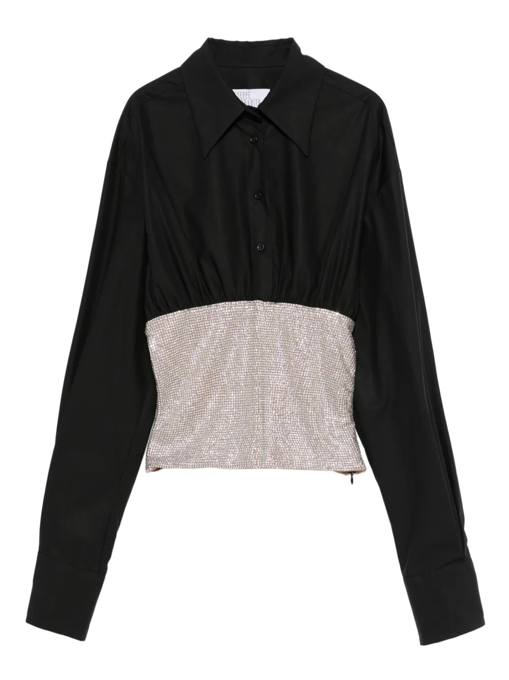Giuseppe Di Morabito crystal-embellished long-sleeves shirt | Black | Image 1