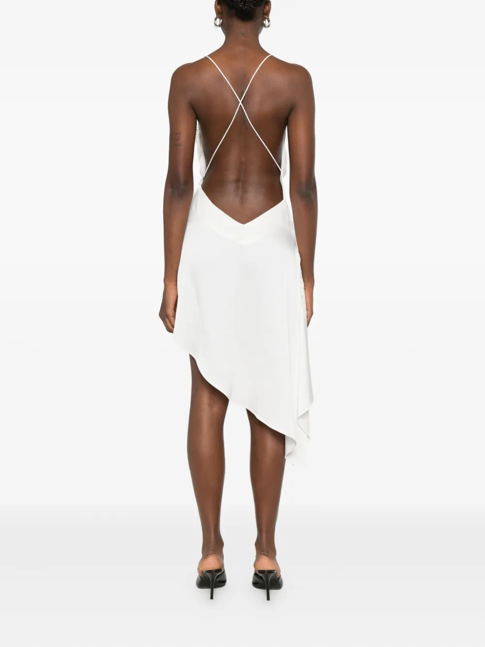 Alex Perry Lace Asymmetric Mini Dress In White