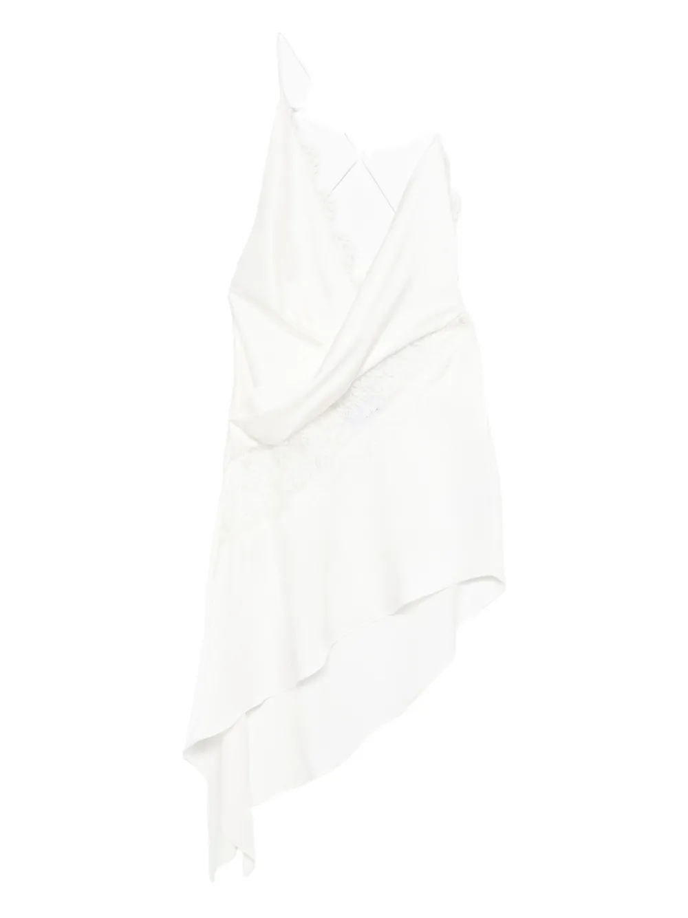 Alex Perry Lace Asymmetric Mini Dress In White