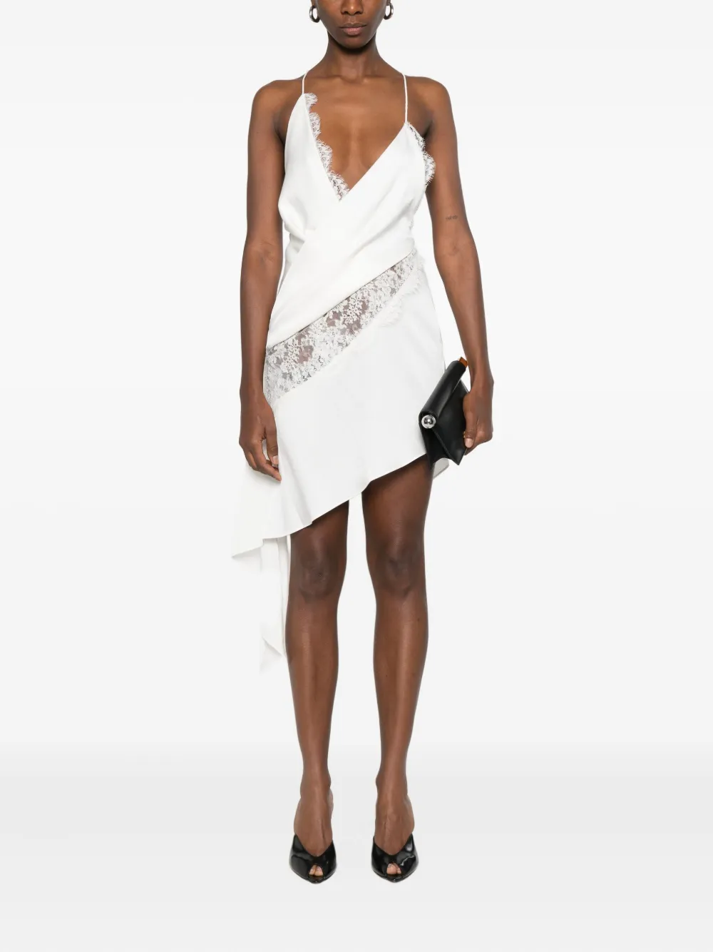 Alex Perry lace asymmetric mini dress - Wit