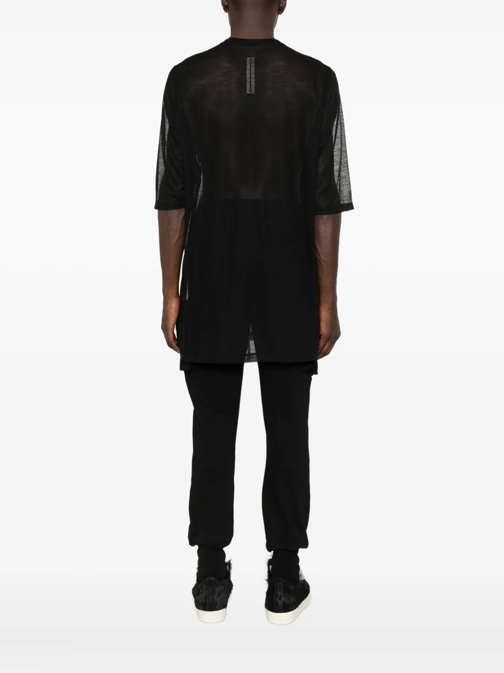 Rick Owens sheer wool T-shirt Zwart
