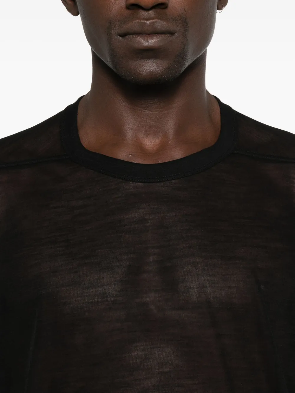 Rick Owens sheer wool T-shirt Zwart