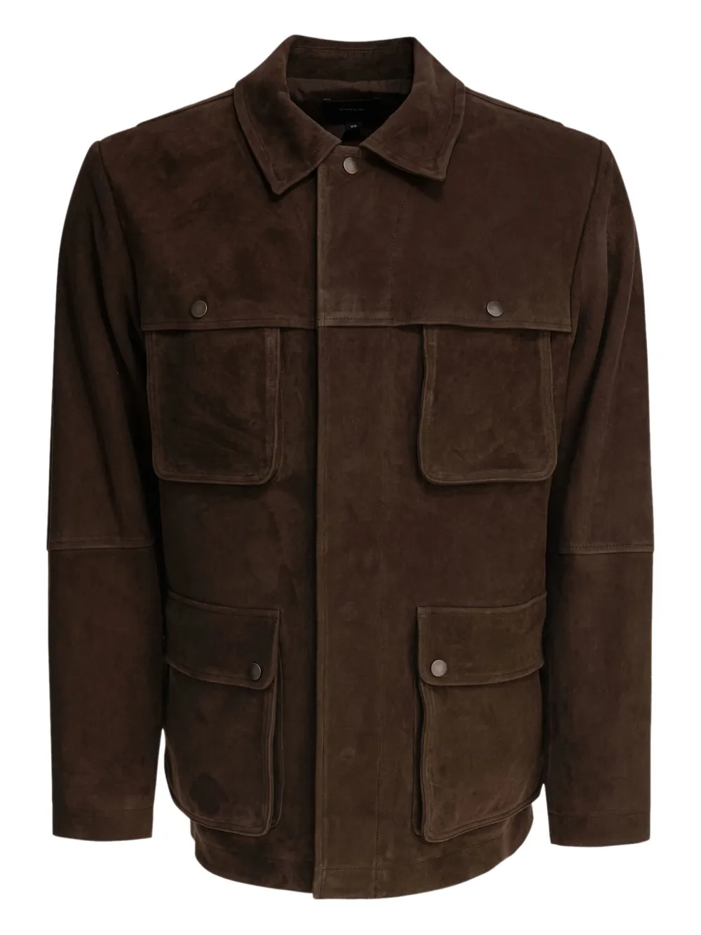 Vince suede-leather flap-pocket jacket Bruin