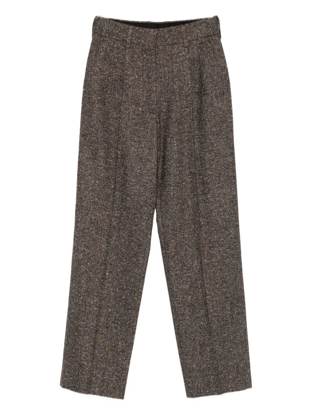 Blazé Milano Mélange-effect Trousers In Brown