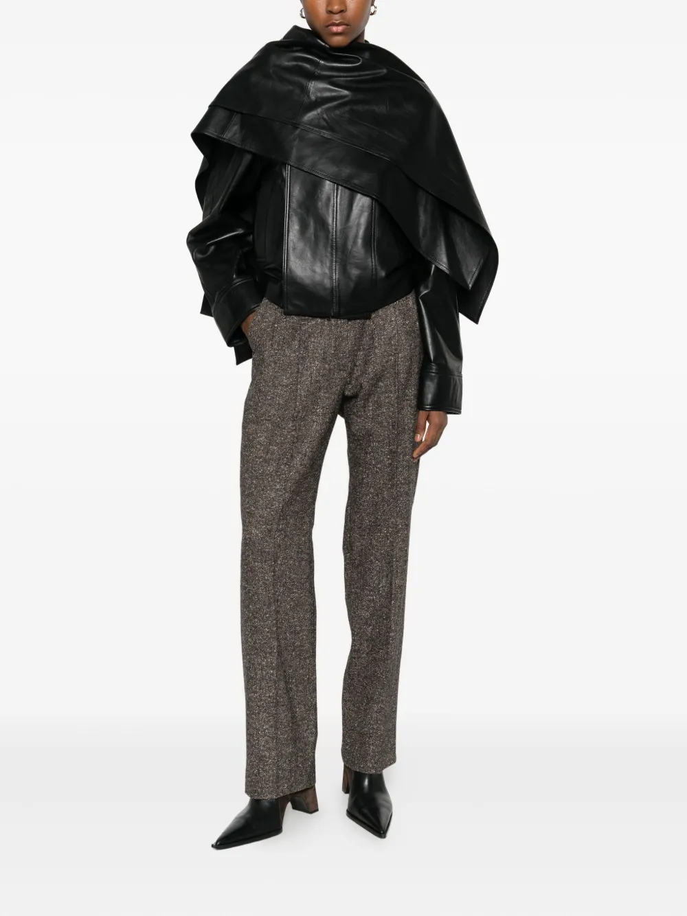 Blazé Milano Broek met gemêleerd-effect - Bruin
