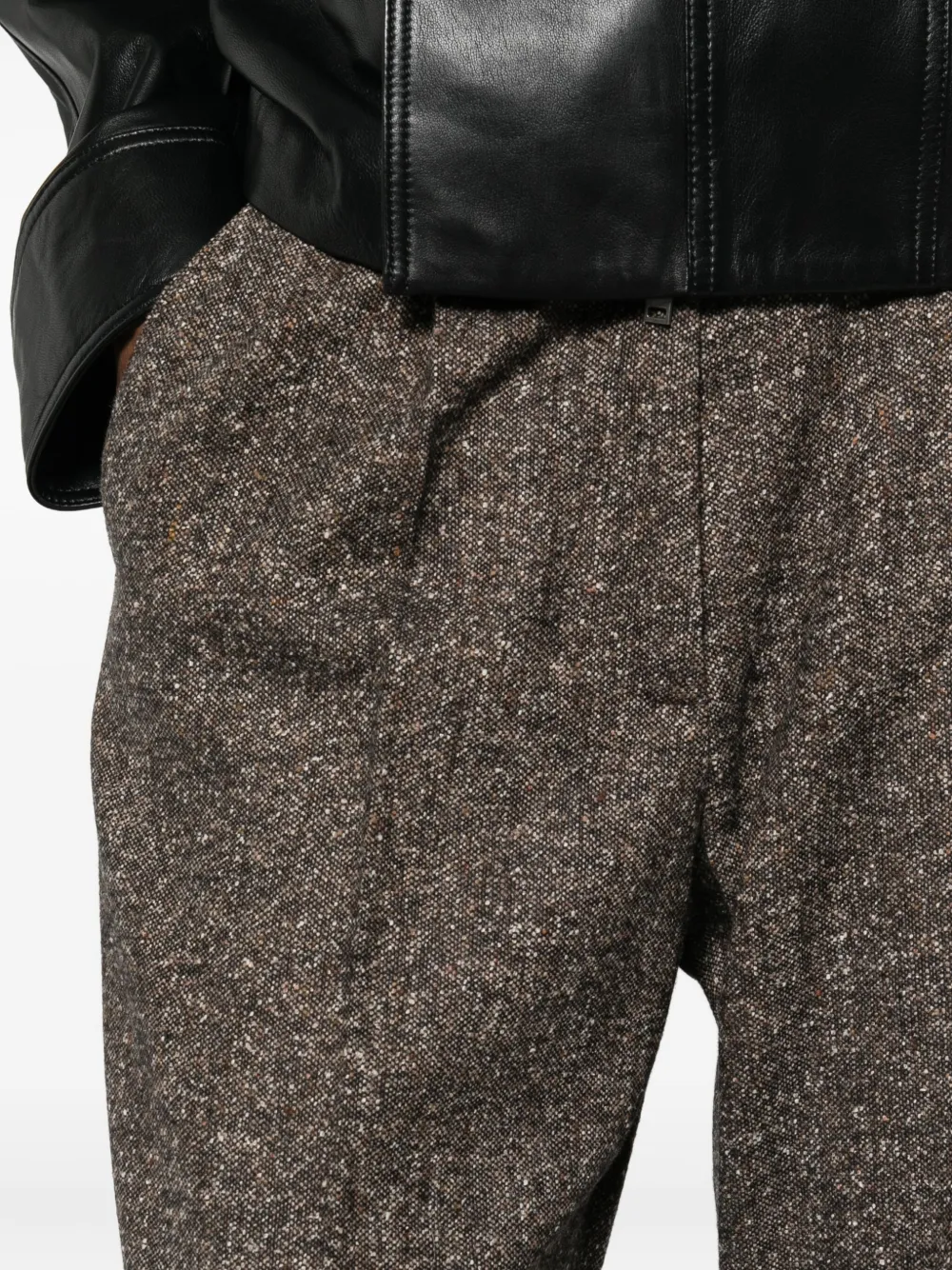 Blazé Milano Mélange-effect Trousers In Brown