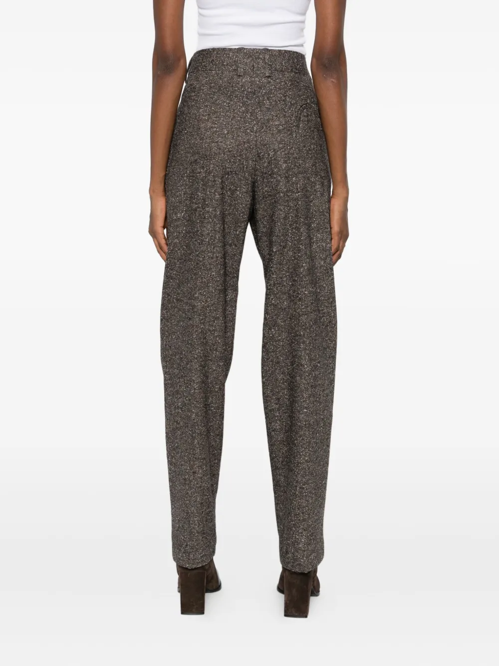 Blazé Milano Mélange-effect Trousers In Brown