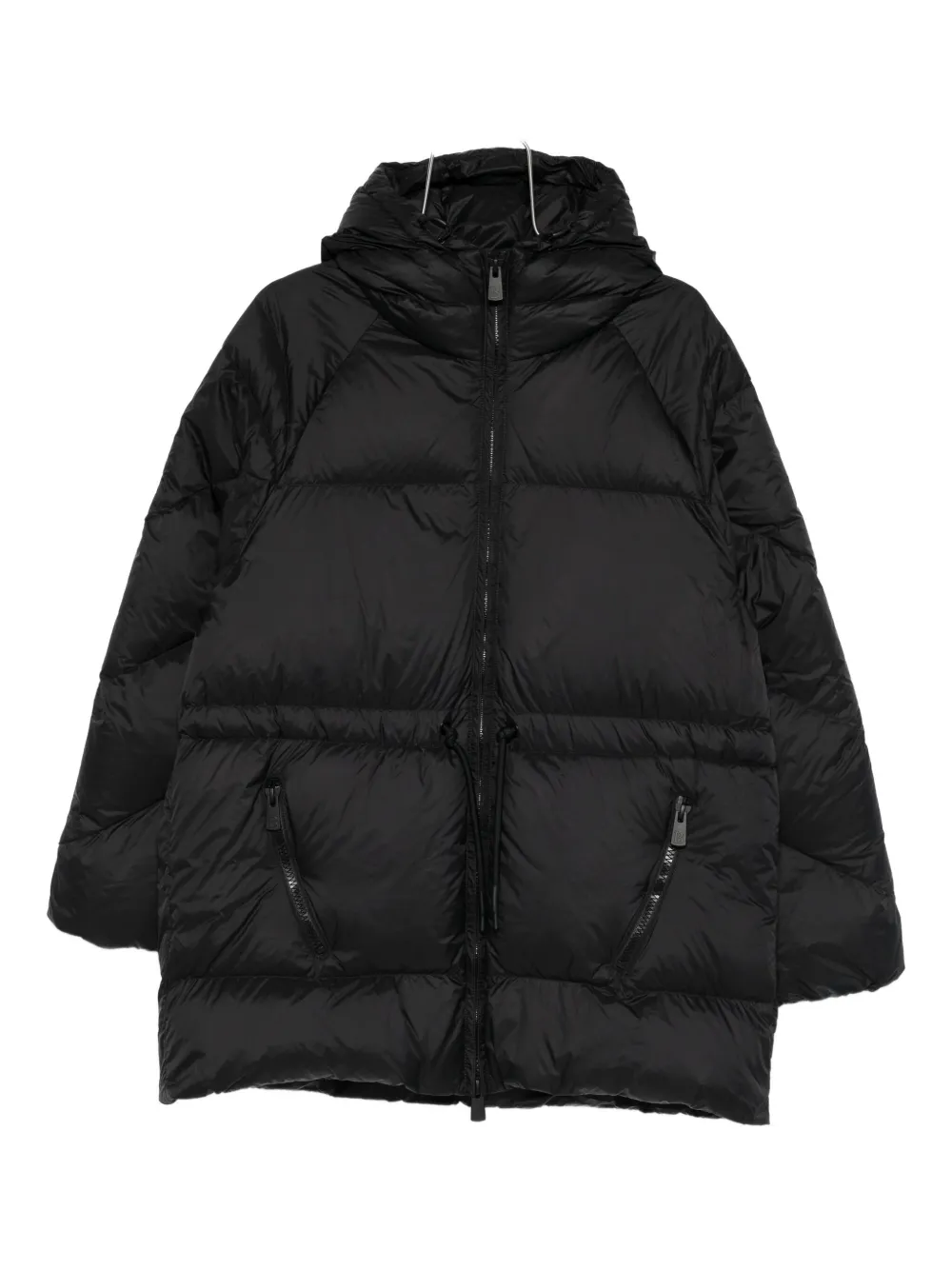 Bacon W Owl Hooded Zip Coat In Black