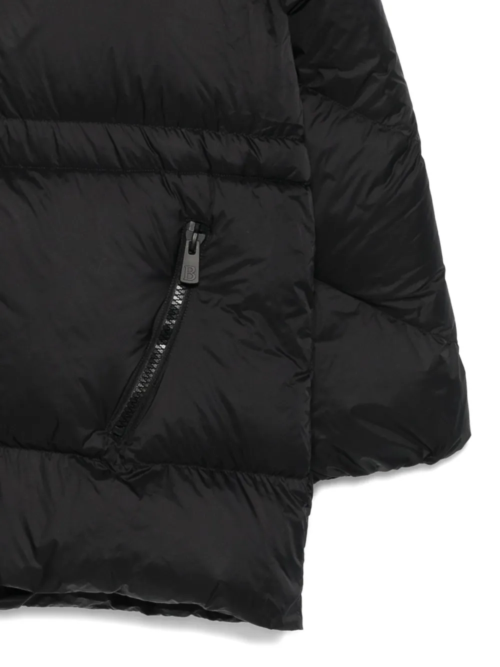 Bacon W Owl Hooded Zip Coat In Black