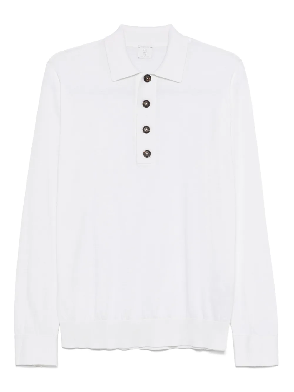 Eleventy long-sleeve polo shirt Wit
