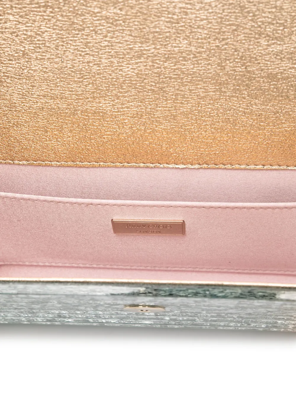 Jimmy Choo Clutch met glitter Beige