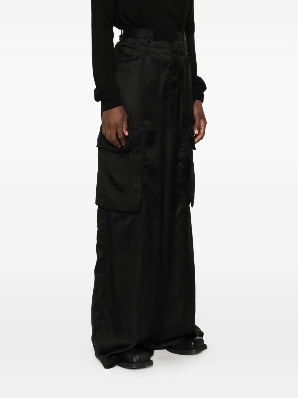 Rick Owens Broek met cargo zak Zwart