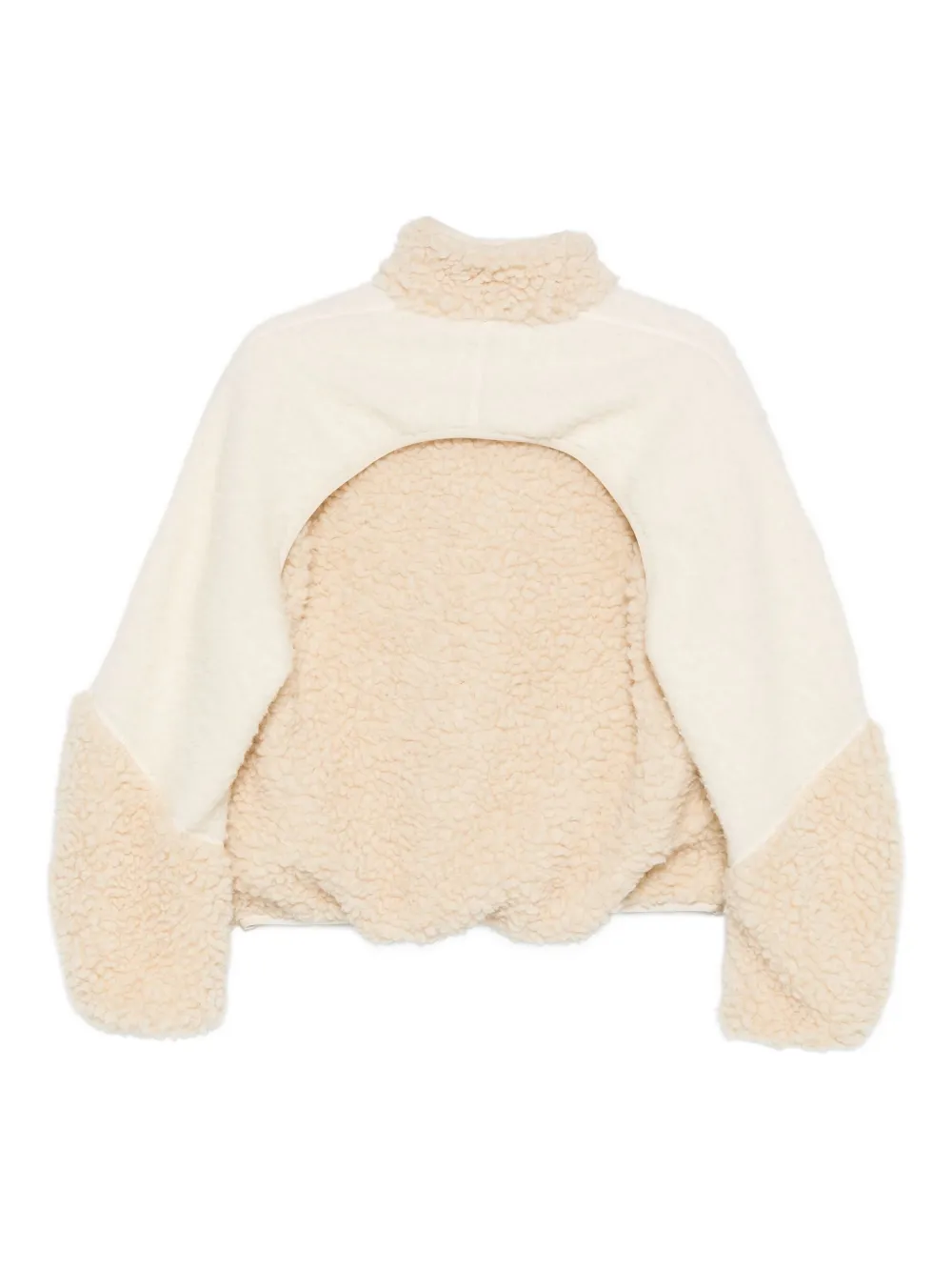 Bacon Logo-patch Faux Fur Coat In Neutral