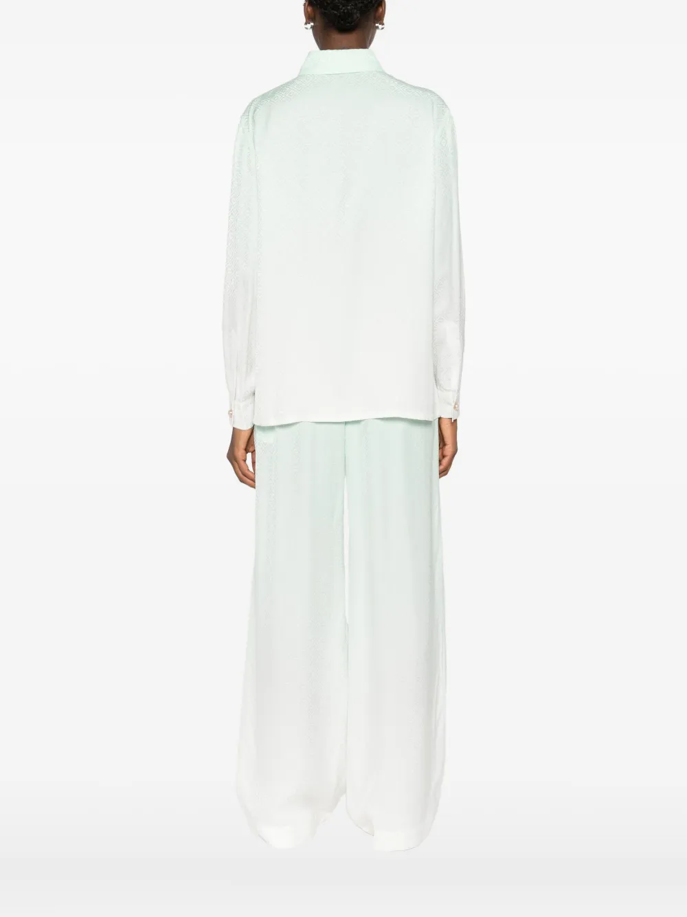 Casablanca Gradient Monogram Long Sleeve Shirt In Green