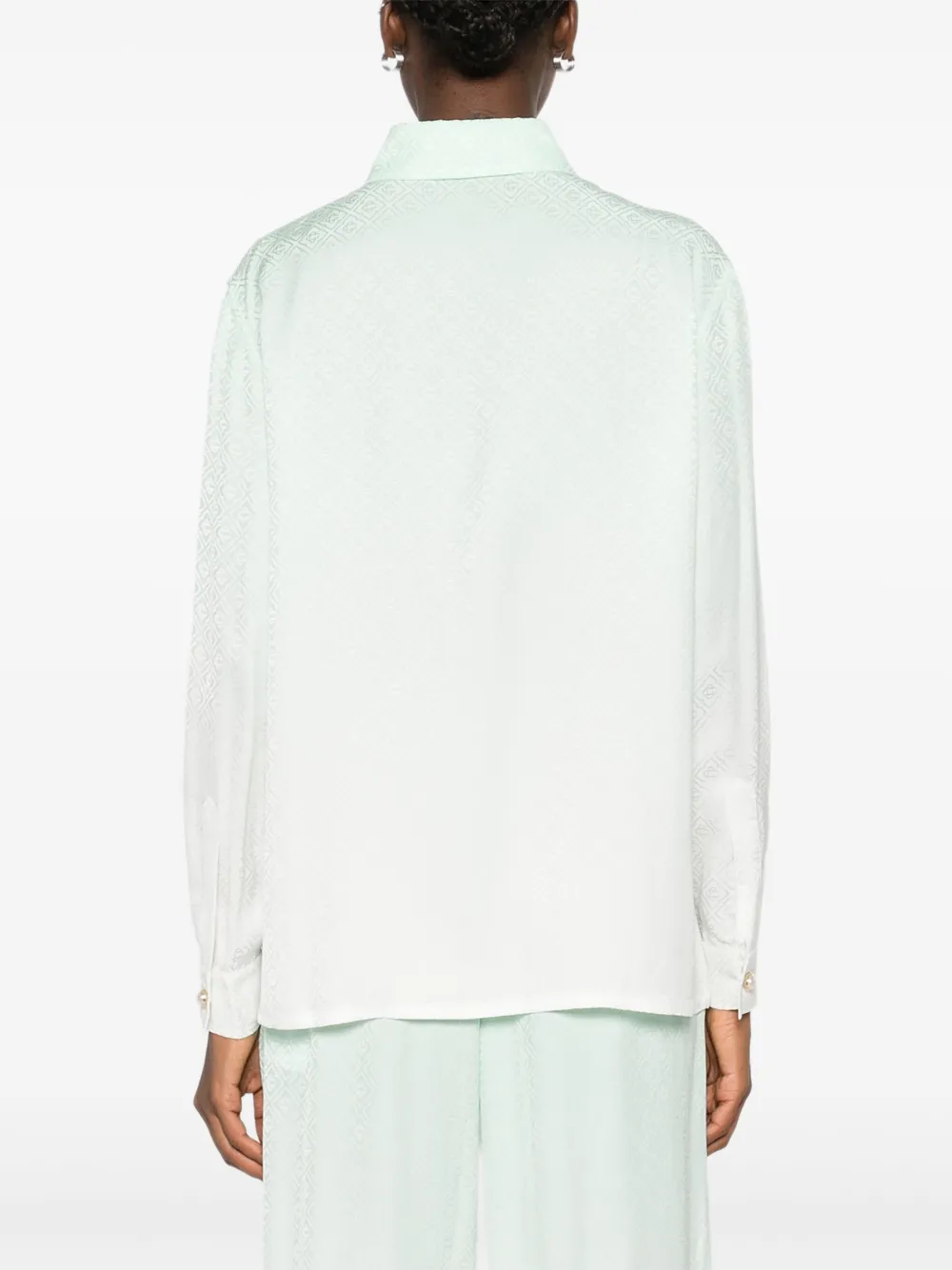 Casablanca Blouse met kleurverloop en textuur Groen