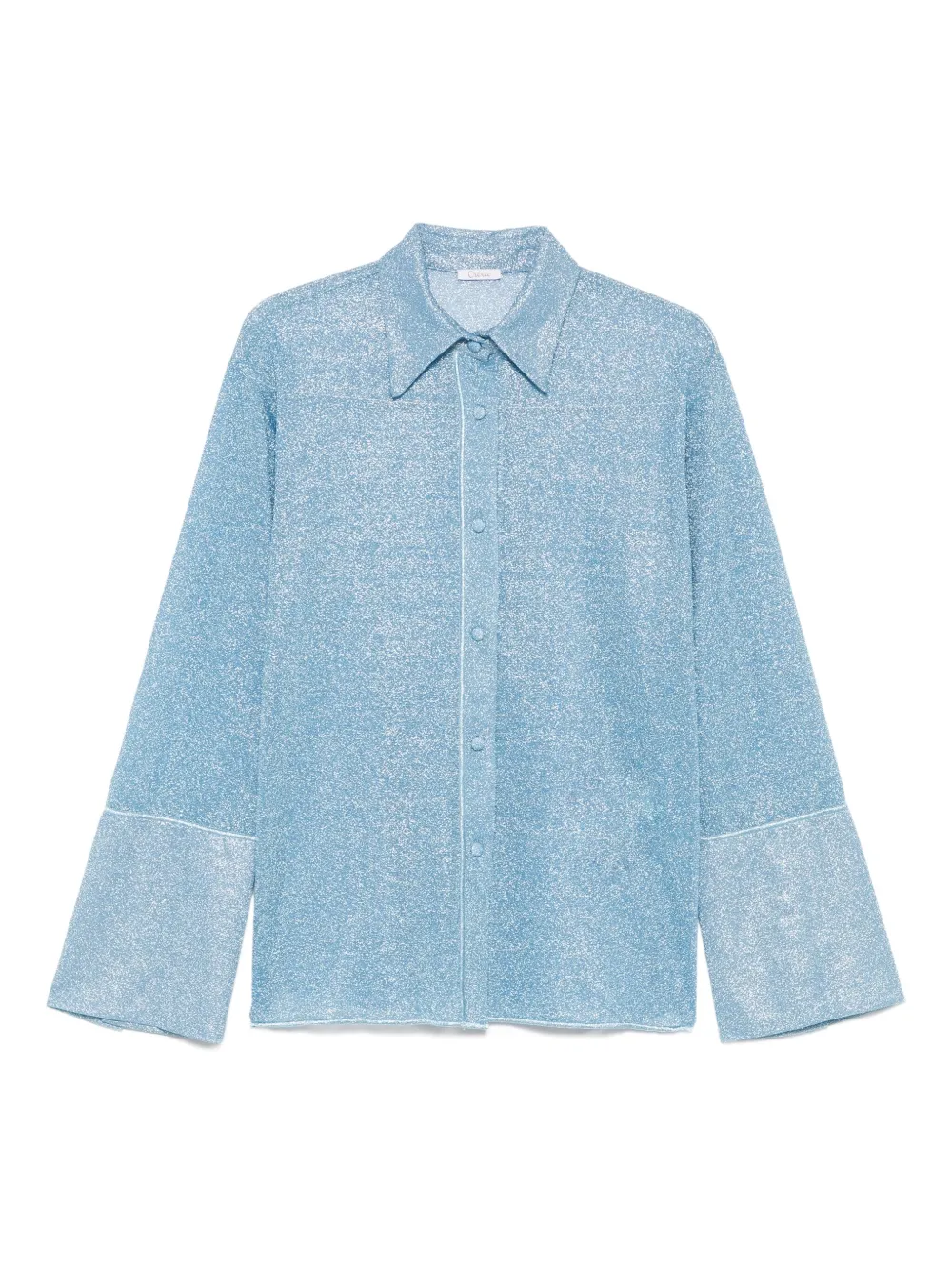 Oséree glitter-detail button-up shirt Blauw