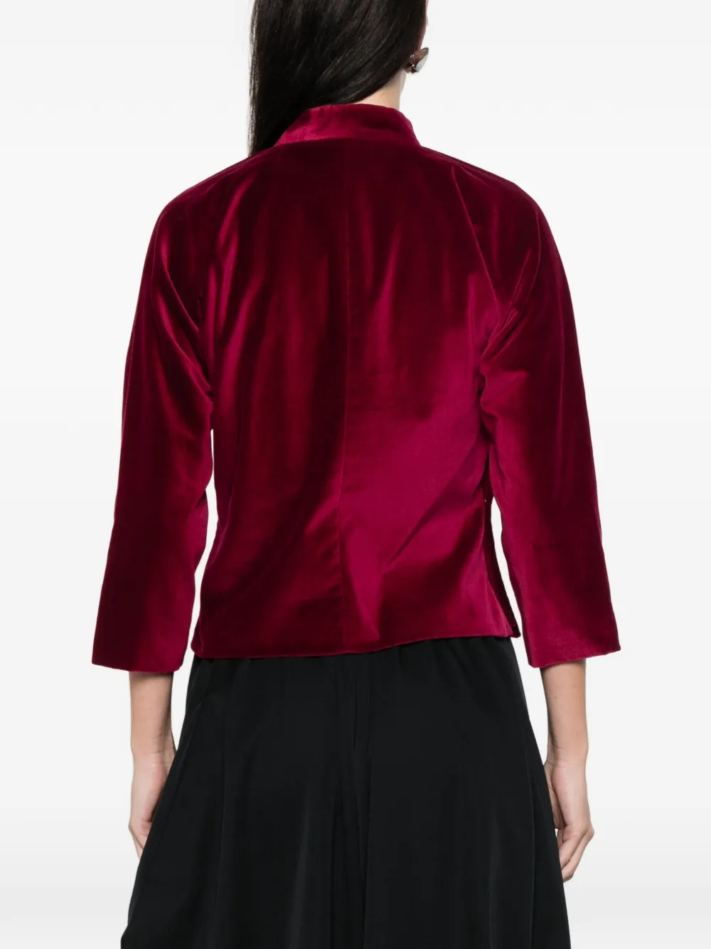 Comme Des Garçons Stand Collar Blouse In Red